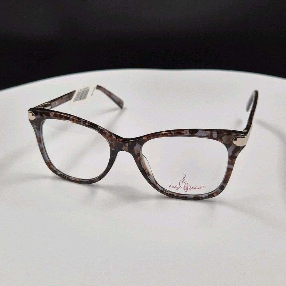 Baby Phat Women Cat Eye Full Rim Tortoise Brown Plastic Eyeglasses 51-18-140